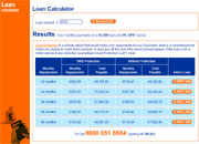 Screen capture of the Personal Loan Quotation System
